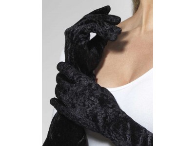 Manusi negre lungi catifea