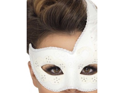 Masca venetiana Columbina alba