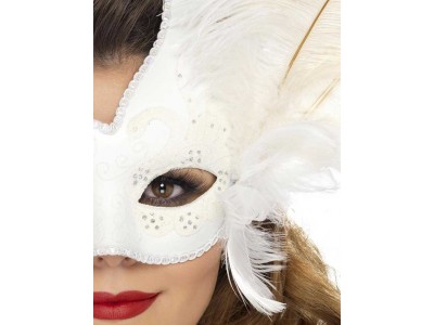 Masca venetiana Columbina alba