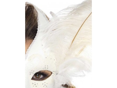 Masca venetiana Columbina alba