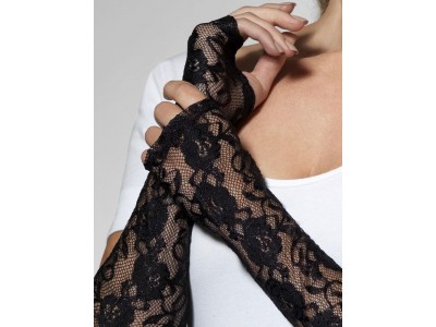 Manusi negre lungi fara degete madam