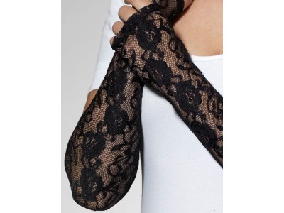 Manusi negre lungi fara degete madam