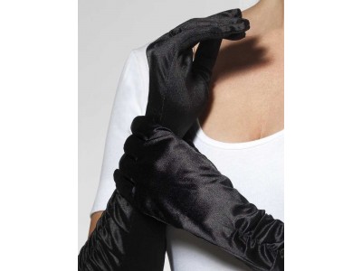 Manusi negre lungi satin