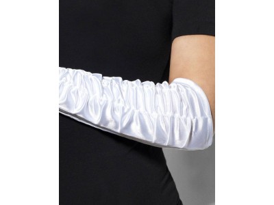 Manusi de satin albe lungi