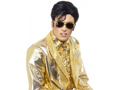 Ochelari Elvis cu rama aurie