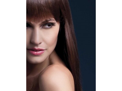 Peruca Fever - Sienna maro lunga cu breton