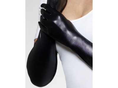 Manusi negre lungi imitatie de piele