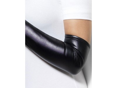 Manusi negre lungi imitatie de piele