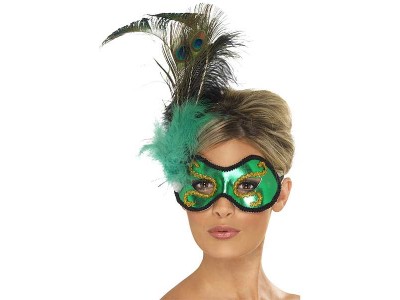 Masca venetiana Emerald Peacock